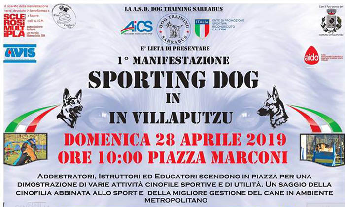 VILLAPUTZU, Sporting Dog, cani protagonisti il 28 aprile in piazza Marconi