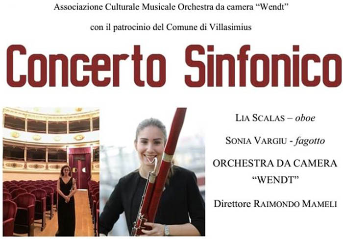 VILLASIMIUS, Concerto sinfonico il 23 agosto nella chiesa di San Raffaele Arcangelo