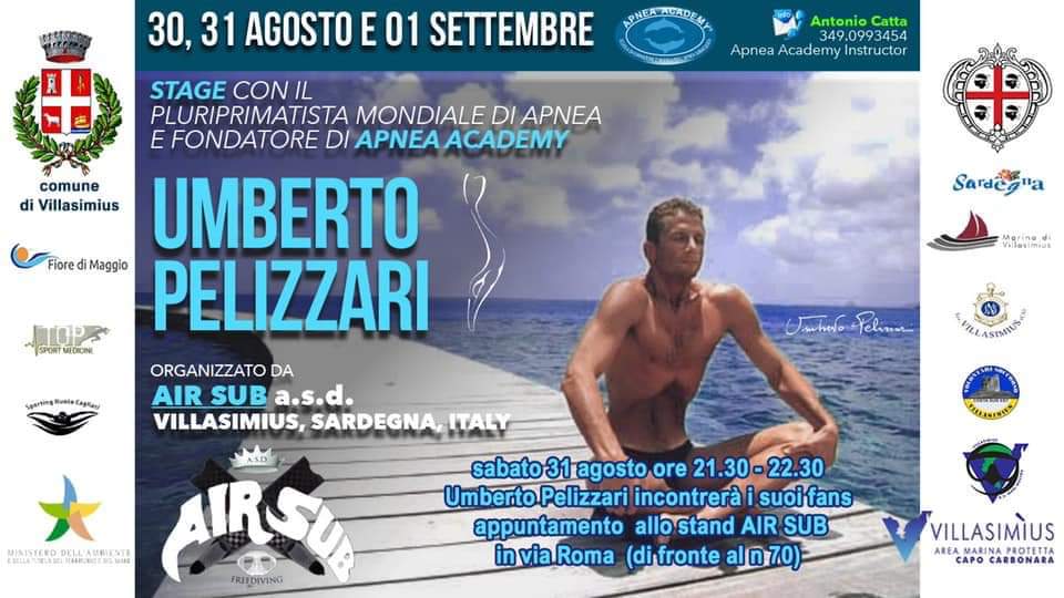 VILLASIMIUS, Stage con il pluriprimatista mondiale di apnea Umberto Pellizzari