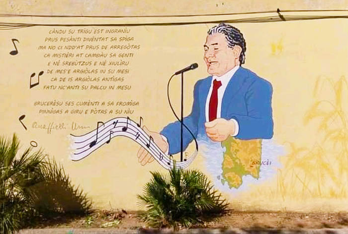 BURCEI, Un murale dedicato alla memoria dell’improvvisatore poetico Raffaele Urru