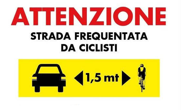 SARRABUS, Presto anche in zona i cartelli stradali che invitano a rispettare le distanze di sicurezza fra auto e bici