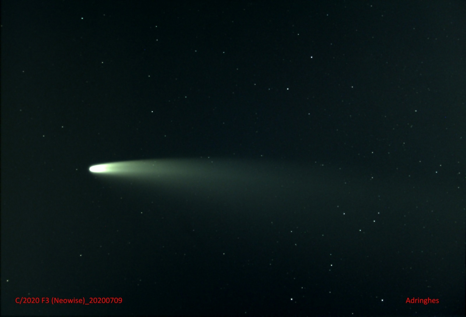 MURAVERA, La foto della cometa Neowise scattata da un astrofilo del paese