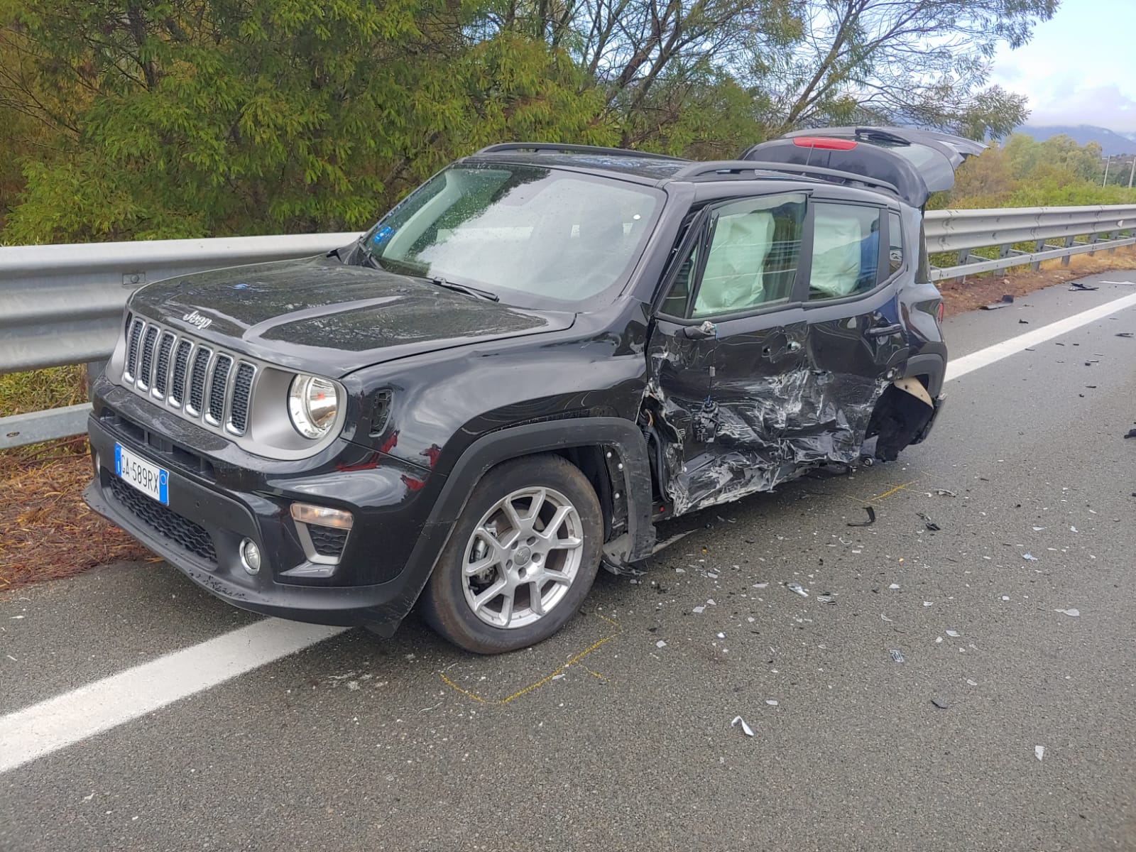 CASTIADAS, Incidente stradale poco dopo il bivio per Olia Speciosa, 70enne in ospedale
