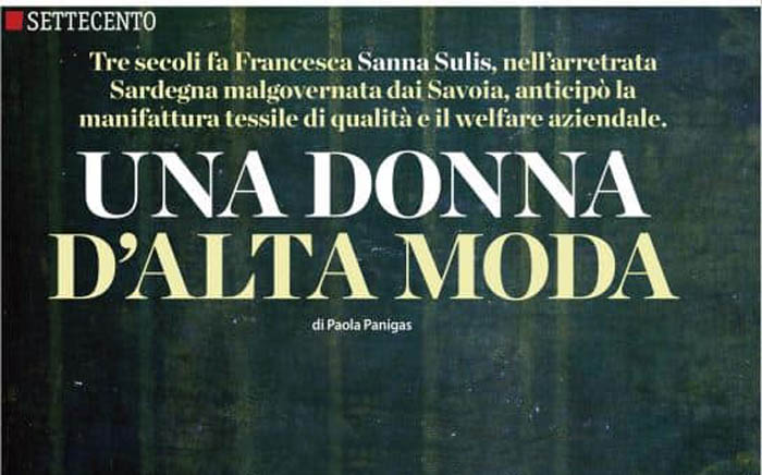 MURAVERA, Focus Storia pubblica un pezzo su Francesca sanna Sulis