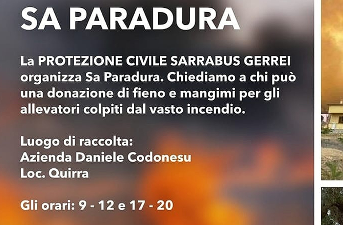VILLAPUTZU, Incendi, la Protezione Civile Sarrabus-Gerrei in campo per gli aiuti ai pastori dell’Oristanese
