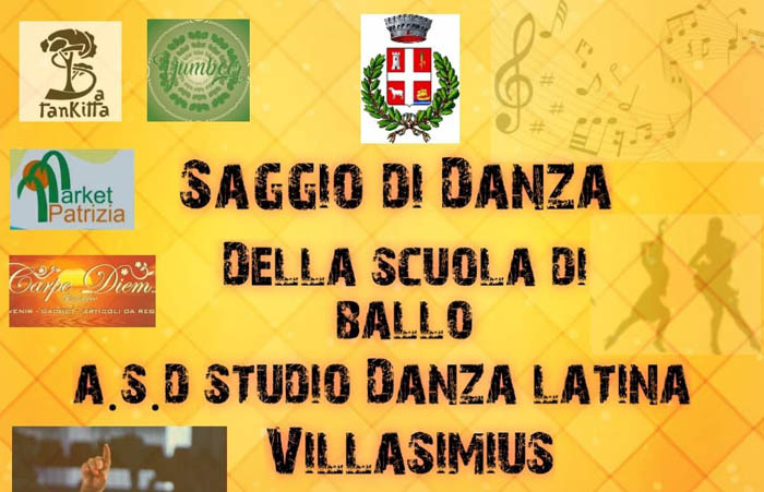 VILLASIMIUS, Sabato 31 luglio un saggio della Scuola Danza Latina in piazza Hack