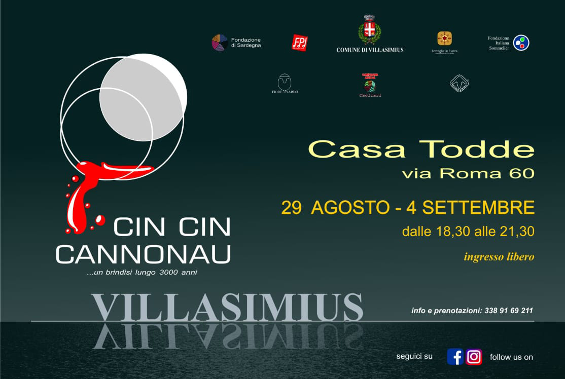 VILLASIMIUS, Da oggi e fino al 4 settembre la II edizione di Cin Cin Cannonau