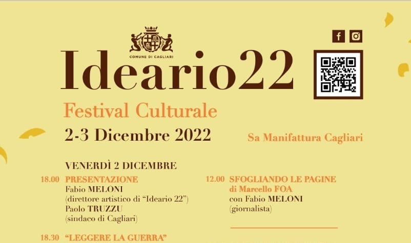 SARDEGNA, nasce Ideario, Festival Culturale di Cagliari, il 2 e 3 dicembre due giorni di confronti