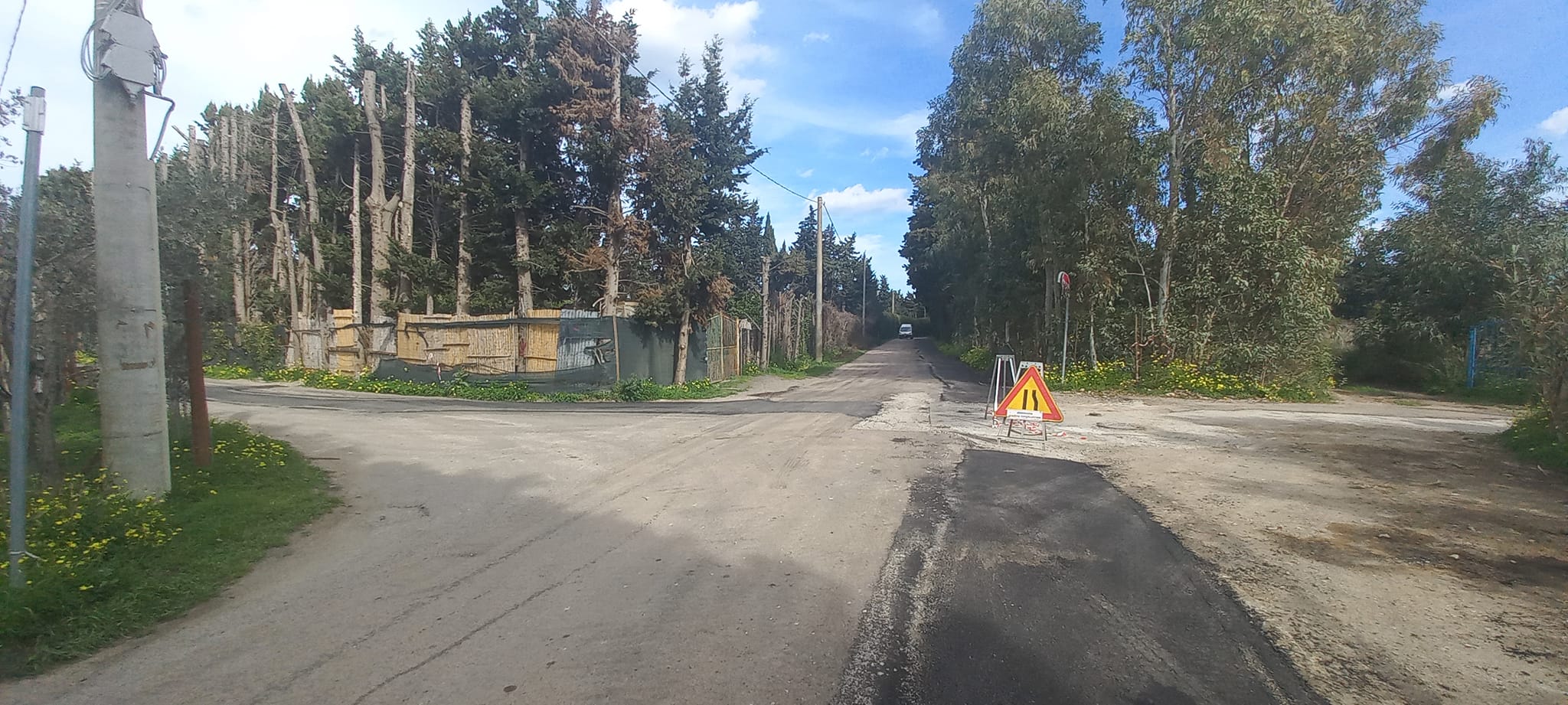 MURAVERA, Lavoro di bitumazione sulla viabilità rurale di via Giardini e Parco degli Agrumi