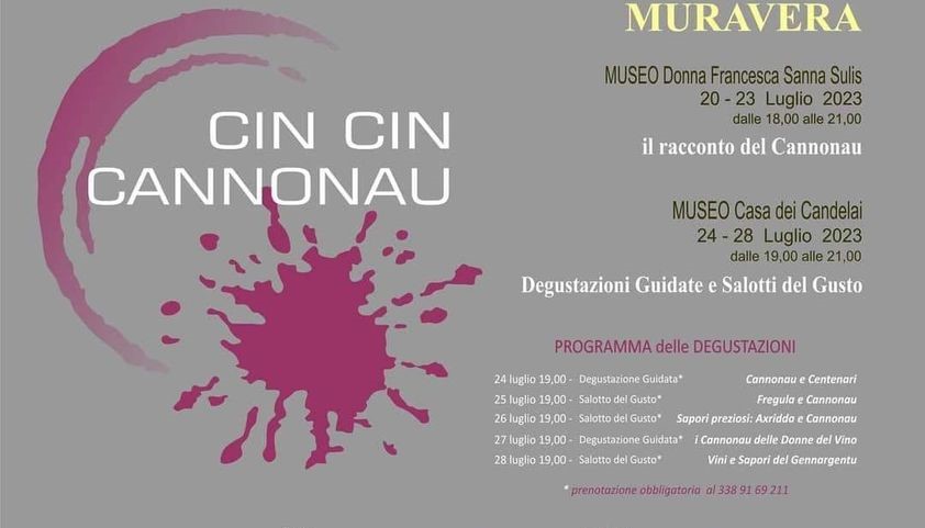 MURAVERA, Dal 20 al 23 luglio appuntamento con Cin Cin Cannonau