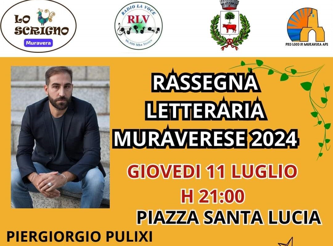 MURAVERA, L’11 luglio la presentazione del libro di Piergiorgio Pulixi “Per un’ora d’amore”