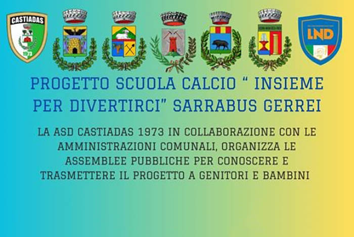 CALCIO, Asd Castiadas, nasce progetto “Insieme per Divertirci” per promuovere il calcio fra i giovani nel Gerrei