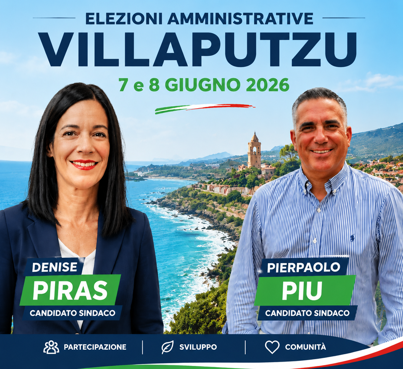 VILLAPUTZU, Amministrative 2026, per la poltrona di sindaco si sfidano Denise Piras e Pierpaolo Piu