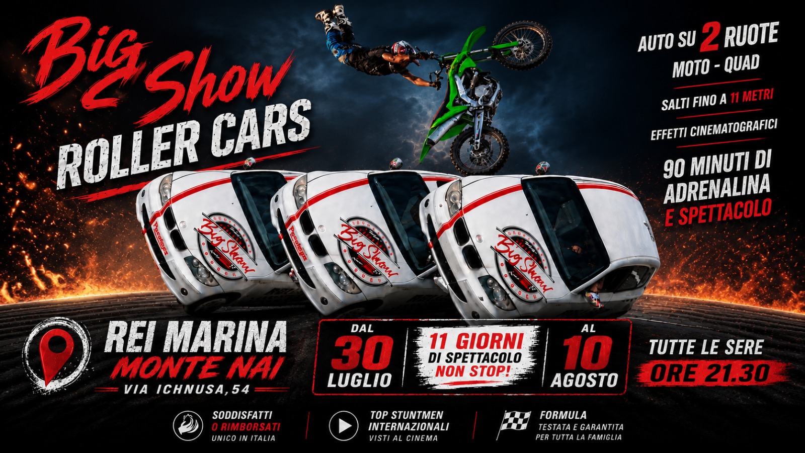 COSTA REI, Motori e adrenalina: arriva il grande show degli stuntman