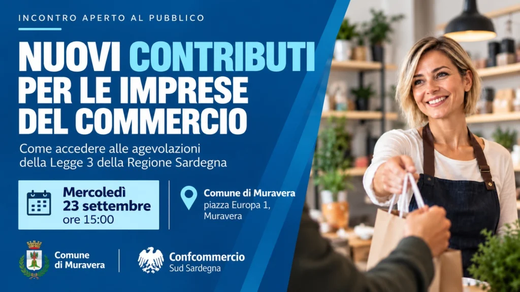 MURAVERA, Contributi alle imprese: incontro in Comune sul nuovo bando regionale